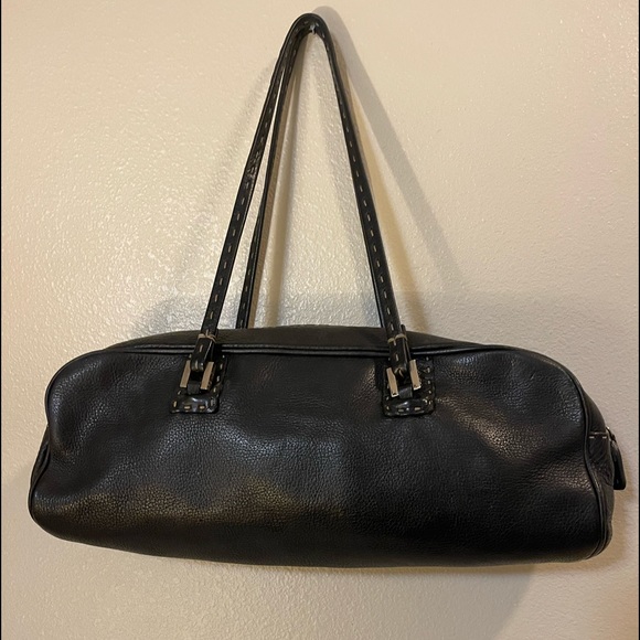 Fendi Handbags - Authentic Fendi Selleria black leather bag.  15” long, 4.5” high and 3” wide.